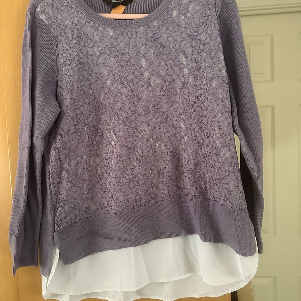 Simply Vera Vera Wang Purple Lace Women's Sweater